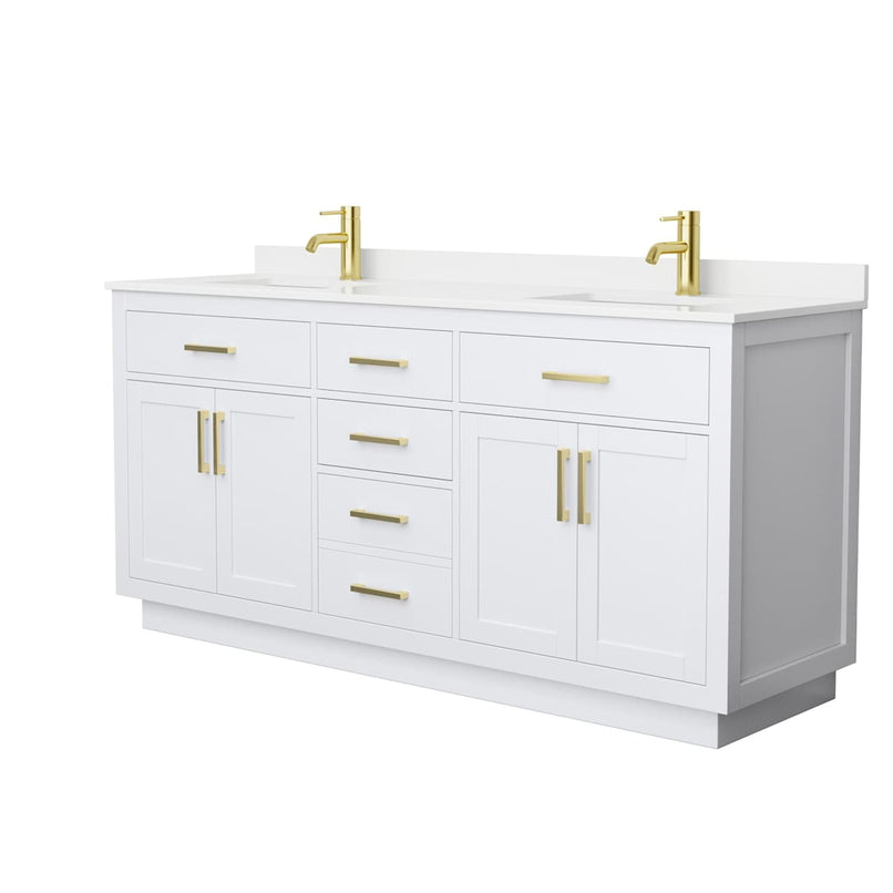 Beckett TK 72" Free Standing Double Basin Vanity Set with Cabinet and Quartz Vanity Top - image 9