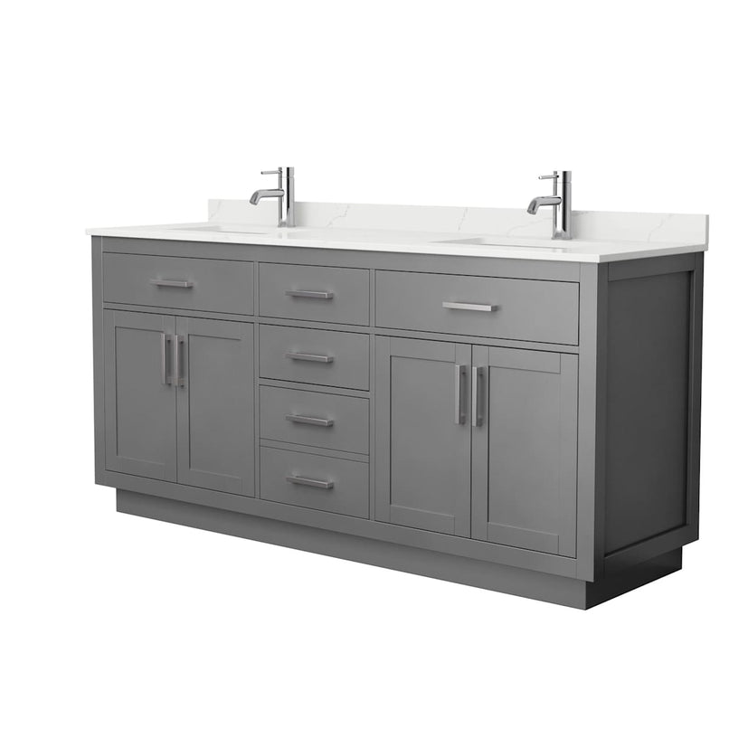 Beckett TK 72" Free Standing Double Basin Vanity Set with Cabinet and Quartz Vanity Top - image 14