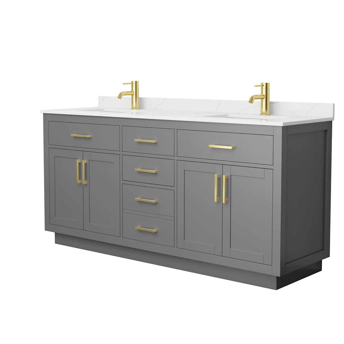 Beckett TK 72" Free Standing Double Basin Vanity Set with Cabinet and Quartz Vanity Top - image 16