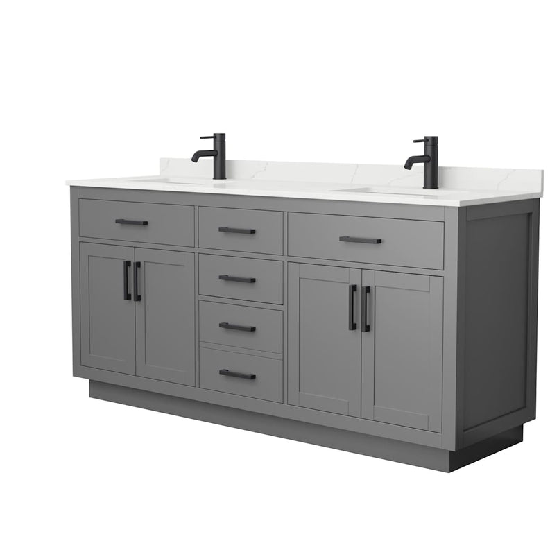 Beckett TK 72" Free Standing Double Basin Vanity Set with Cabinet and Quartz Vanity Top - image 18