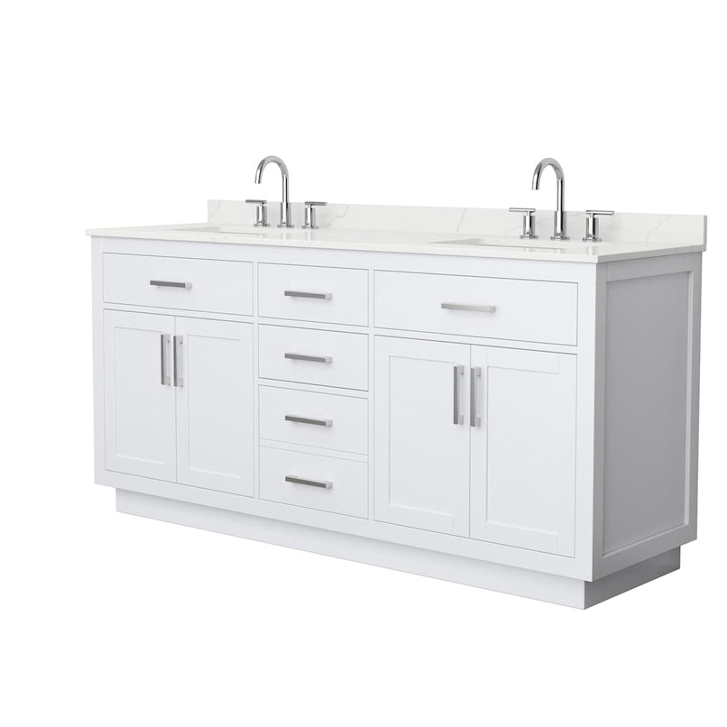 Beckett TK 72" Free Standing Double Basin Vanity Set with Cabinet and Quartz Vanity Top - image 9