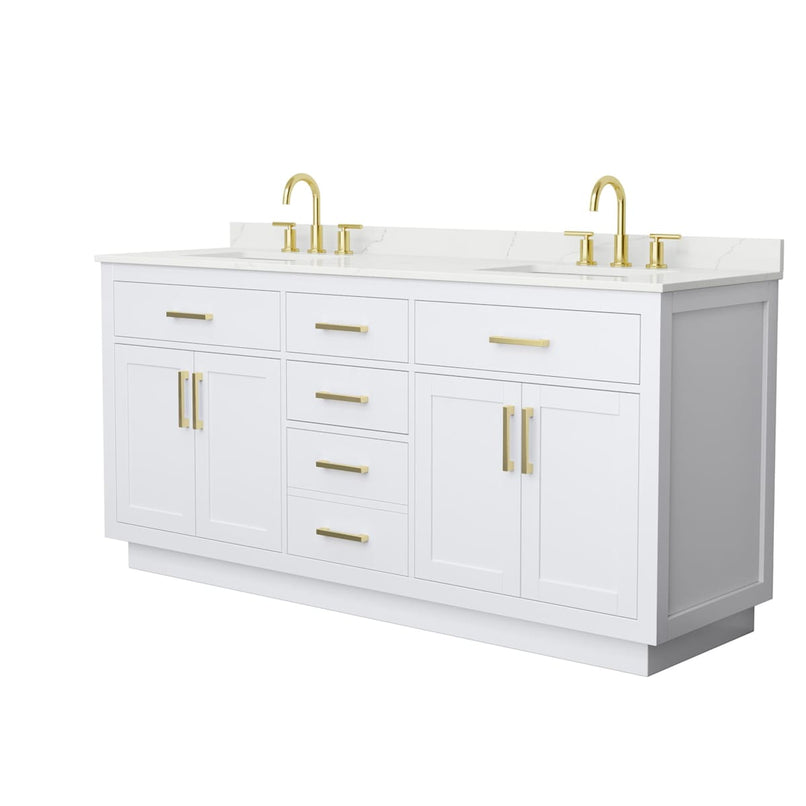 Beckett TK 72" Free Standing Double Basin Vanity Set with Cabinet and Quartz Vanity Top - image 11