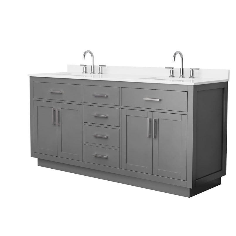 Beckett TK 72" Free Standing Double Basin Vanity Set with Cabinet and Quartz Vanity Top - image 14