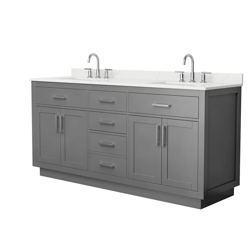 Beckett TK 72" Free Standing Double Basin Vanity Set with Cabinet and Quartz Vanity Top - image 15