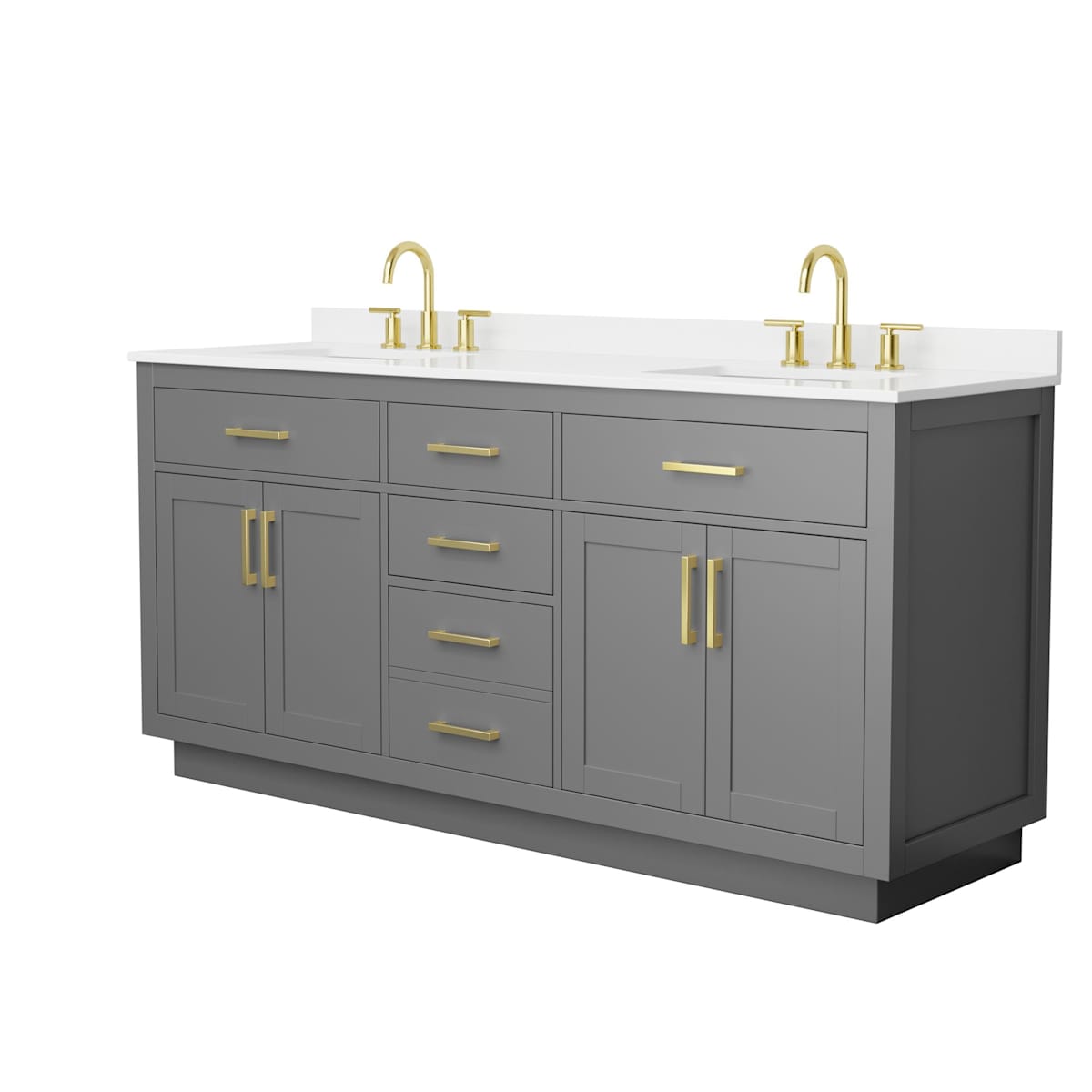 Beckett TK 72" Free Standing Double Basin Vanity Set with Cabinet and Quartz Vanity Top - image 16