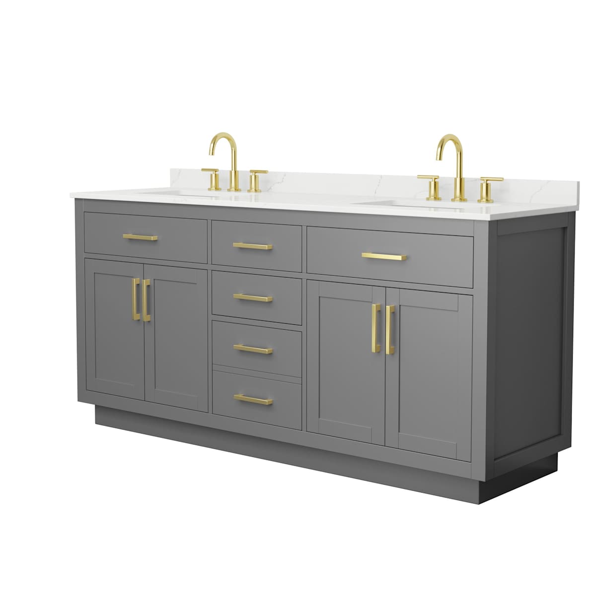 Beckett TK 72" Free Standing Double Basin Vanity Set with Cabinet and Quartz Vanity Top - image 17