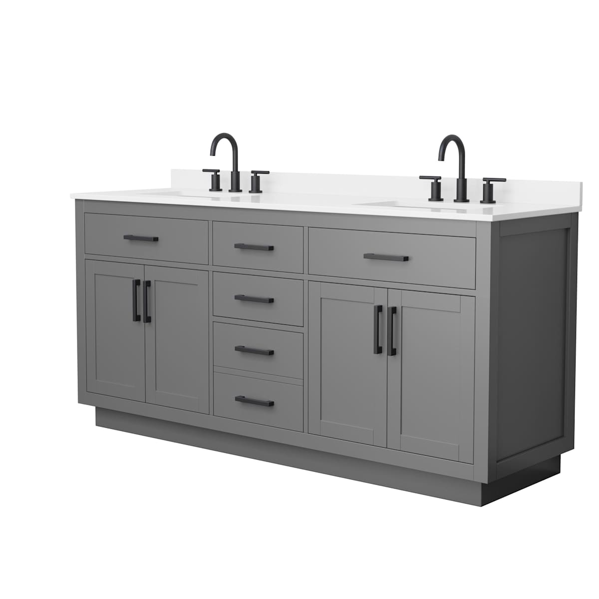 Beckett TK 72" Free Standing Double Basin Vanity Set with Cabinet and Quartz Vanity Top - image 18