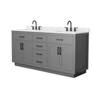 Beckett TK 72" Free Standing Double Basin Vanity Set with Cabinet and Quartz Vanity Top - image 19