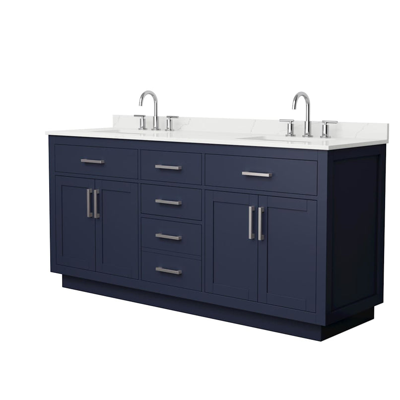 Beckett TK 72" Free Standing Double Basin Vanity Set with Cabinet and Quartz Vanity Top - image 21