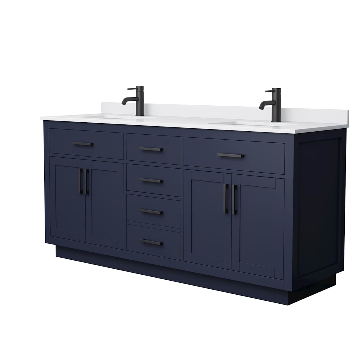 Beckett TK 72" Free Standing Double Basin Vanity Set with Cabinet and Cultured Marble Vanity Top - image 7