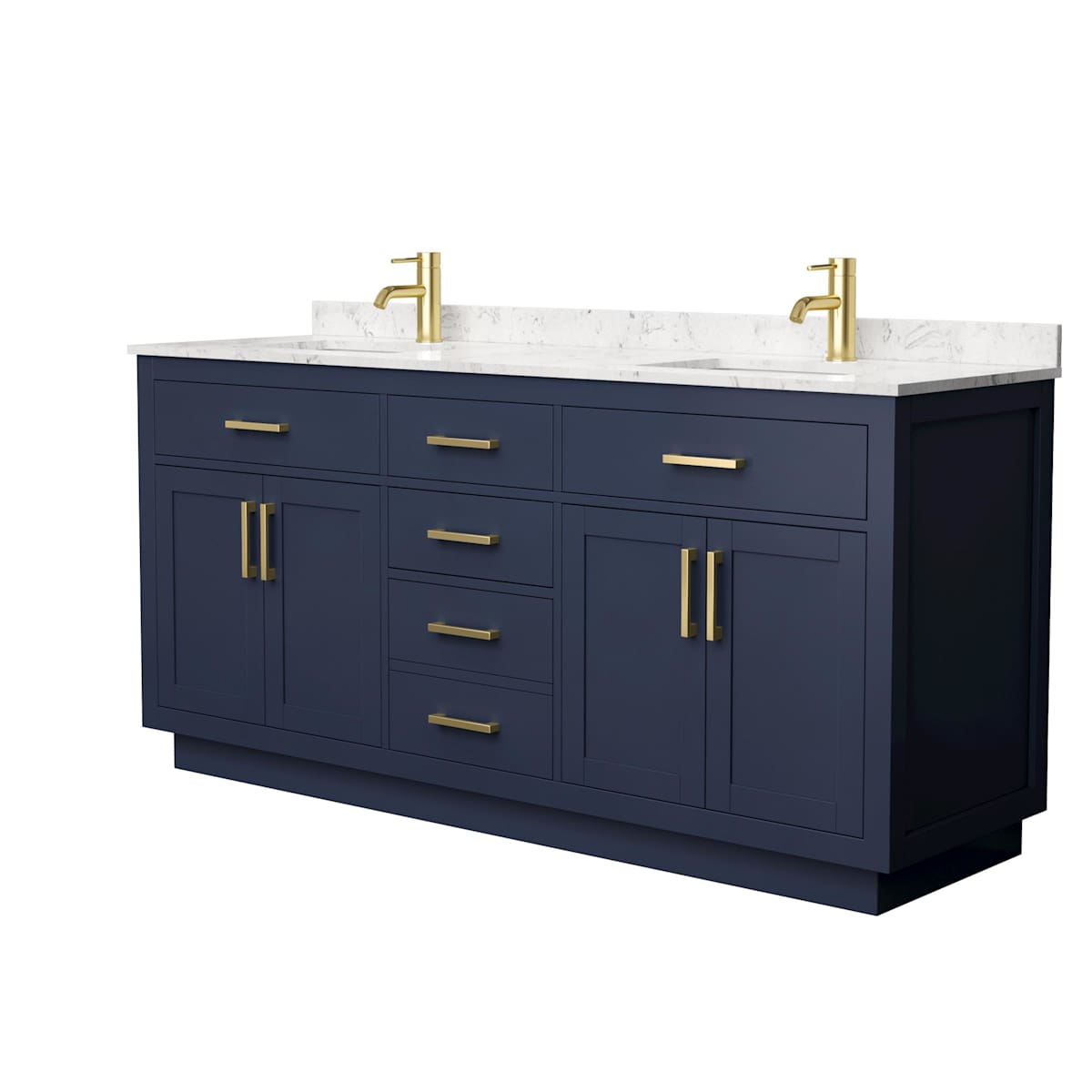 Beckett TK 72" Free Standing Double Basin Vanity Set with Cabinet and Cultured Marble Vanity Top