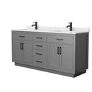 Beckett TK 72" Free Standing Double Basin Vanity Set with Cabinet and Cultured Marble Vanity Top - image 13