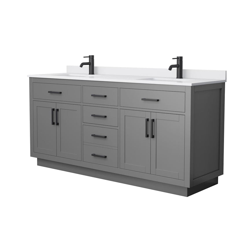 Beckett TK 72" Free Standing Double Basin Vanity Set with Cabinet and Cultured Marble Vanity Top - image 13