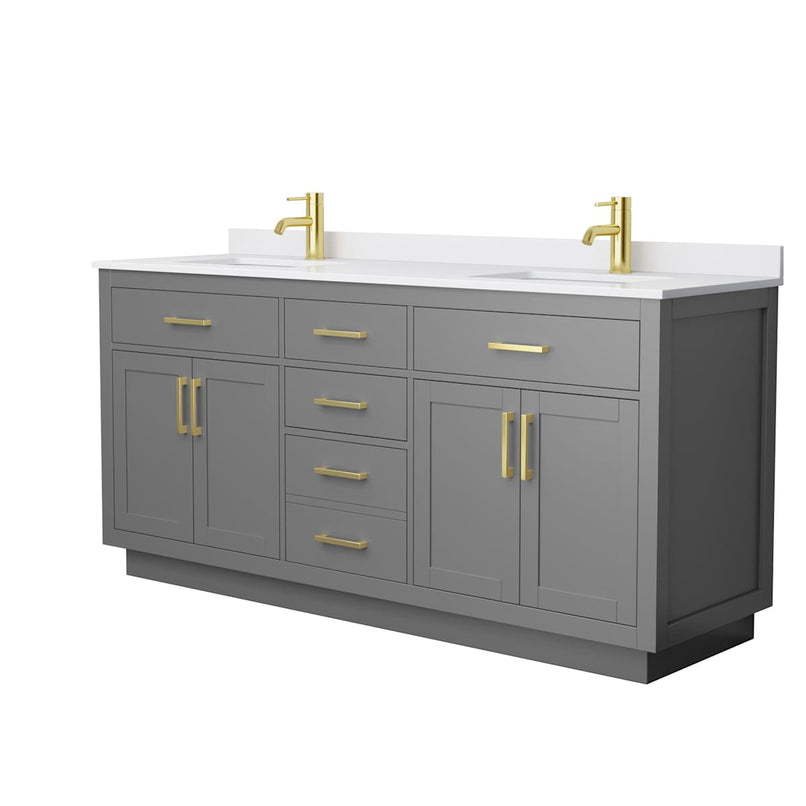 Beckett TK 72" Free Standing Double Basin Vanity Set with Cabinet and Cultured Marble Vanity Top - image 15