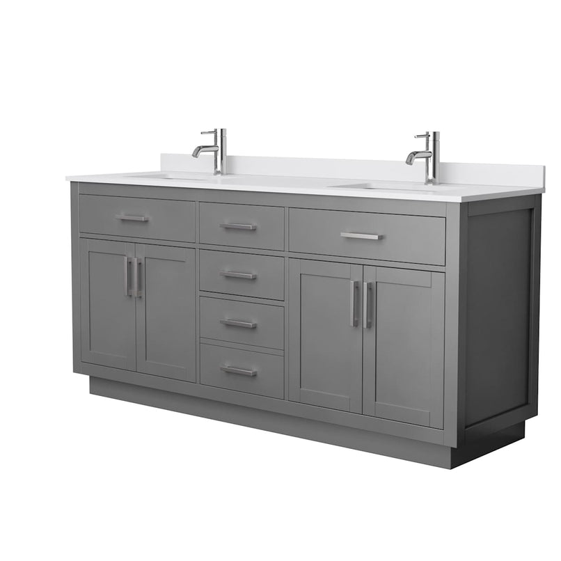 Beckett TK 72" Free Standing Double Basin Vanity Set with Cabinet and Cultured Marble Vanity Top - image 17