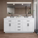 Beckett TK 72" Free Standing Double Basin Vanity Set with Cabinet and Quartz Vanity Top - image 1