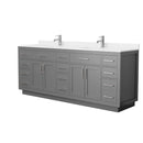 Beckett TK 84" Free Standing Double Basin Vanity Set with Cabinet and Quartz Vanity Top - image 14