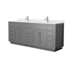 Beckett TK 84" Free Standing Double Basin Vanity Set with Cabinet and Quartz Vanity Top - image 15
