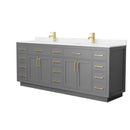 Beckett TK 84" Free Standing Double Basin Vanity Set with Cabinet and Quartz Vanity Top - image 16