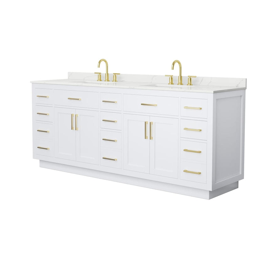 Beckett TK 84" Free Standing Double Basin Vanity Set with Cabinet and Quartz Vanity Top - image 11