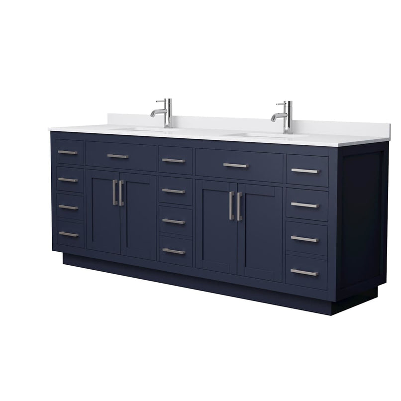Beckett TK 84" Free Standing Double Basin Vanity Set with Cabinet and Cultured Marble Vanity Top - image 11
