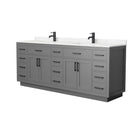 Beckett TK 84" Free Standing Double Basin Vanity Set with Cabinet and Cultured Marble Vanity Top - image 12