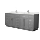 Beckett TK 84" Free Standing Double Basin Vanity Set with Cabinet and Cultured Marble Vanity Top - image 16