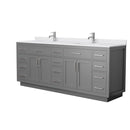 Beckett TK 84" Free Standing Double Basin Vanity Set with Cabinet and Cultured Marble Vanity Top - image 17