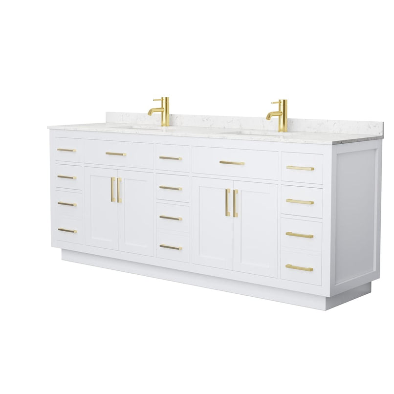 Beckett TK 84" Free Standing Double Basin Vanity Set with Cabinet and Cultured Marble Vanity Top - image 20