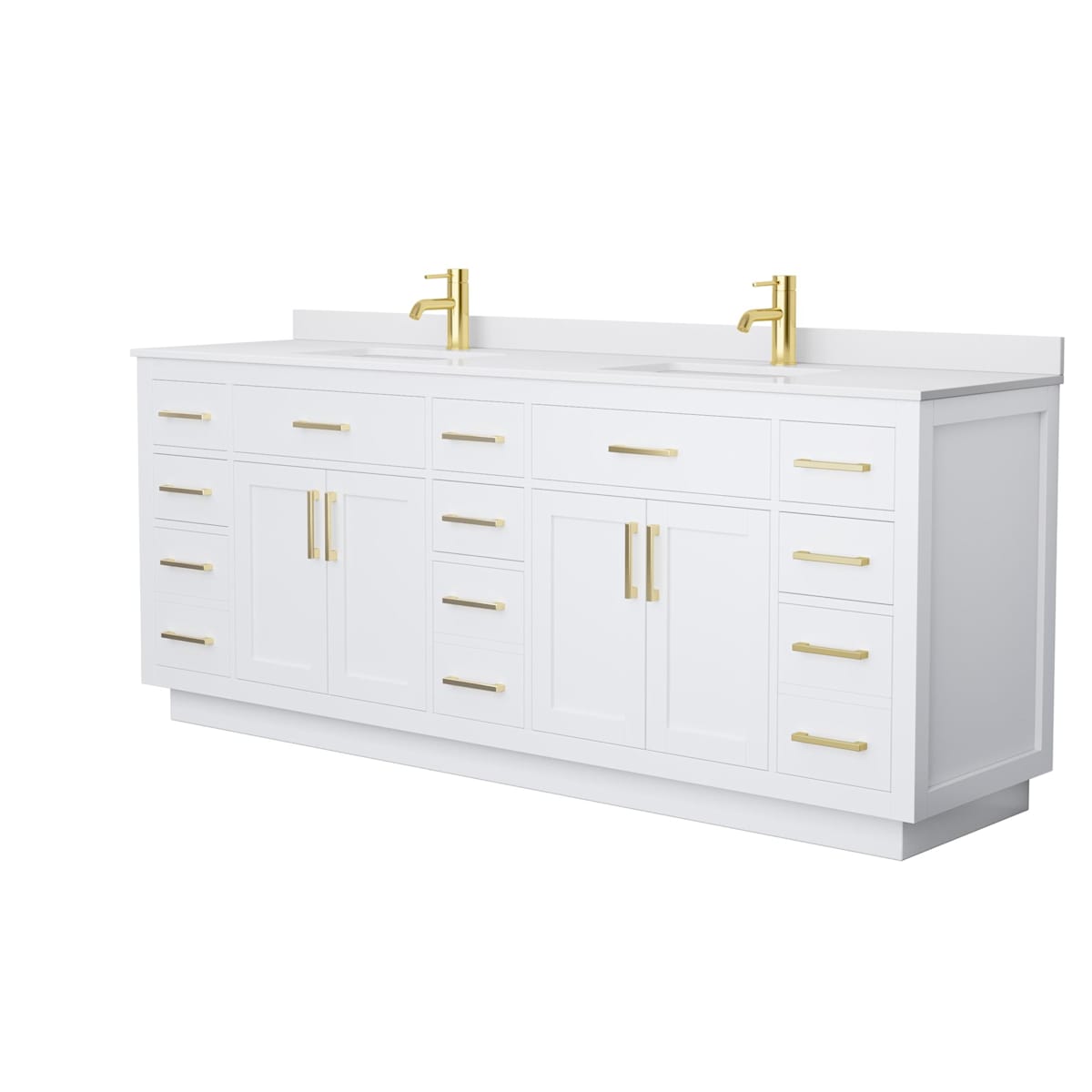 Beckett TK 84" Free Standing Double Basin Vanity Set with Cabinet and Cultured Marble Vanity Top - image 21