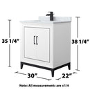 Marlena 30" Free Standing Single Basin Vanity Set with Cabinet and Marble Vanity Top - image 6
