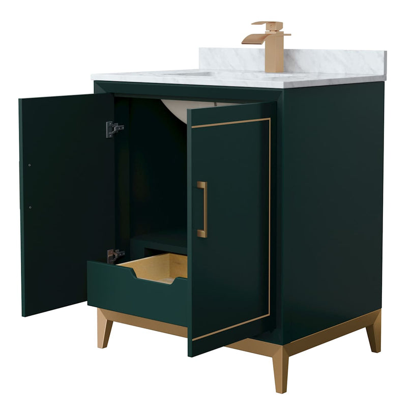 Marlena 30" Free Standing Single Basin Vanity Set with Cabinet and Marble Vanity Top - image 9