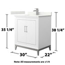 Marlena 30" Free Standing Single Basin Vanity Set with Cabinet and Quartz Vanity Top - image 6