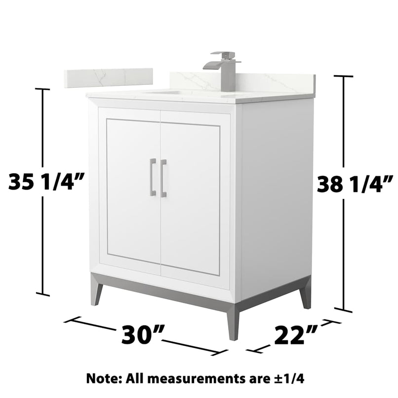 Marlena 30" Free Standing Single Basin Vanity Set with Cabinet and Quartz Vanity Top - image 6