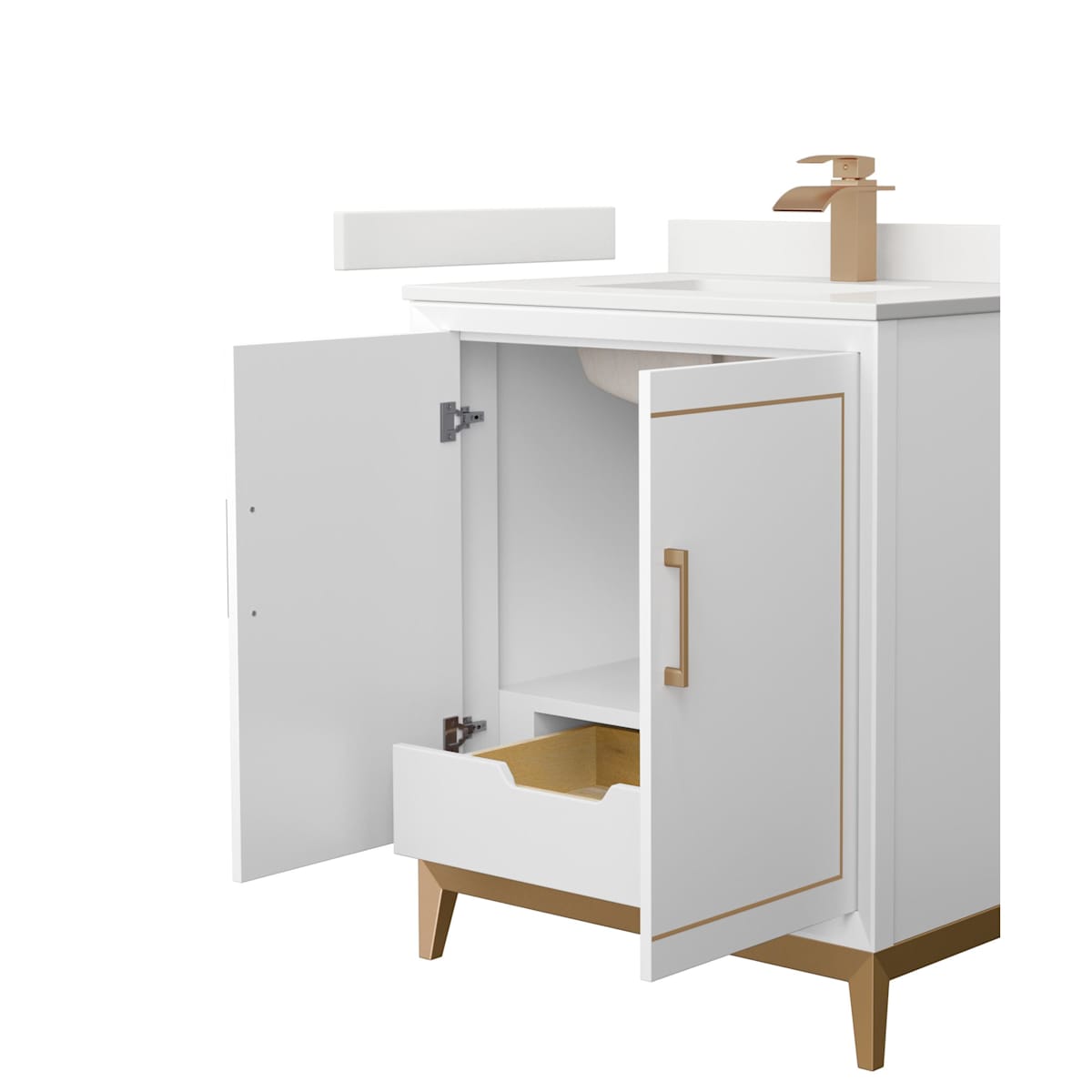 Marlena 30" Free Standing Single Basin Vanity Set with Cabinet and Quartz Vanity Top - image 10