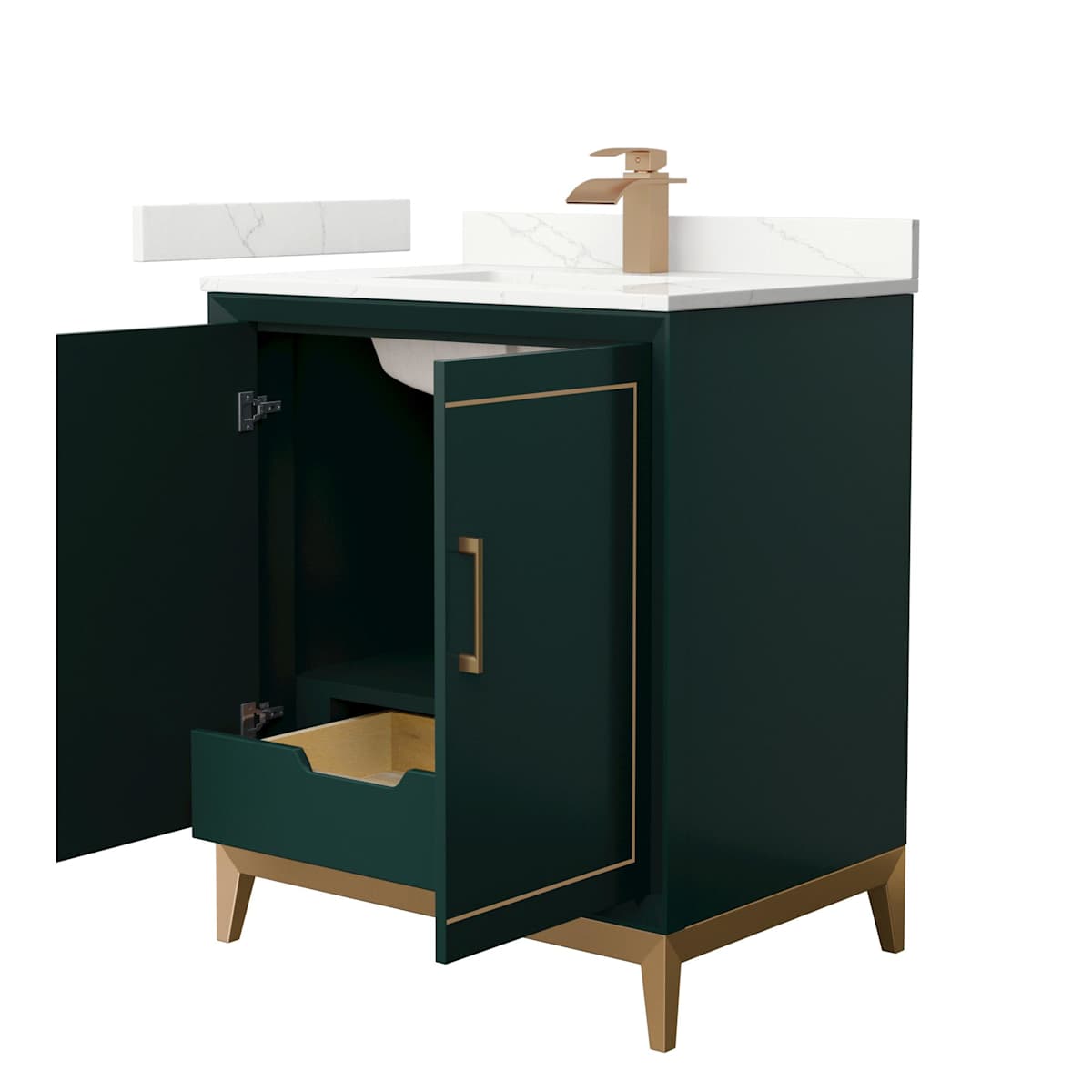 Marlena 30" Free Standing Single Basin Vanity Set with Cabinet and Quartz Vanity Top - image 15
