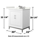 Marlena 30" Free Standing Single Basin Vanity Set with Cabinet and Quartz Vanity Top - image 6