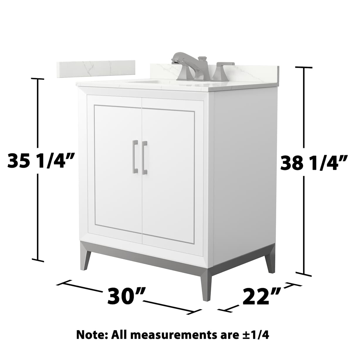 Marlena 30" Free Standing Single Basin Vanity Set with Cabinet and Quartz Vanity Top - image 6