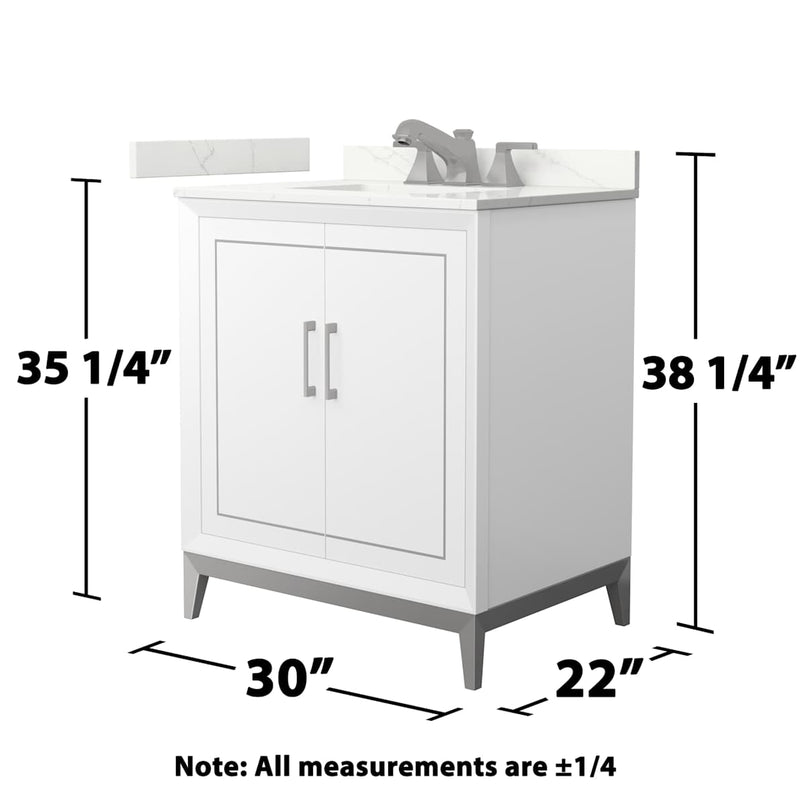 Marlena 30" Free Standing Single Basin Vanity Set with Cabinet and Quartz Vanity Top - image 6