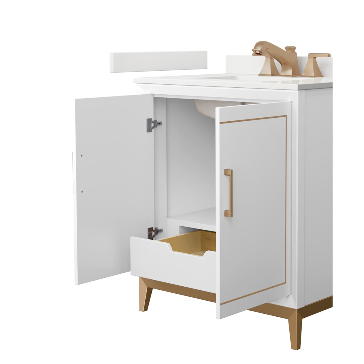 Marlena 30" Free Standing Single Basin Vanity Set with Cabinet and Quartz Vanity Top