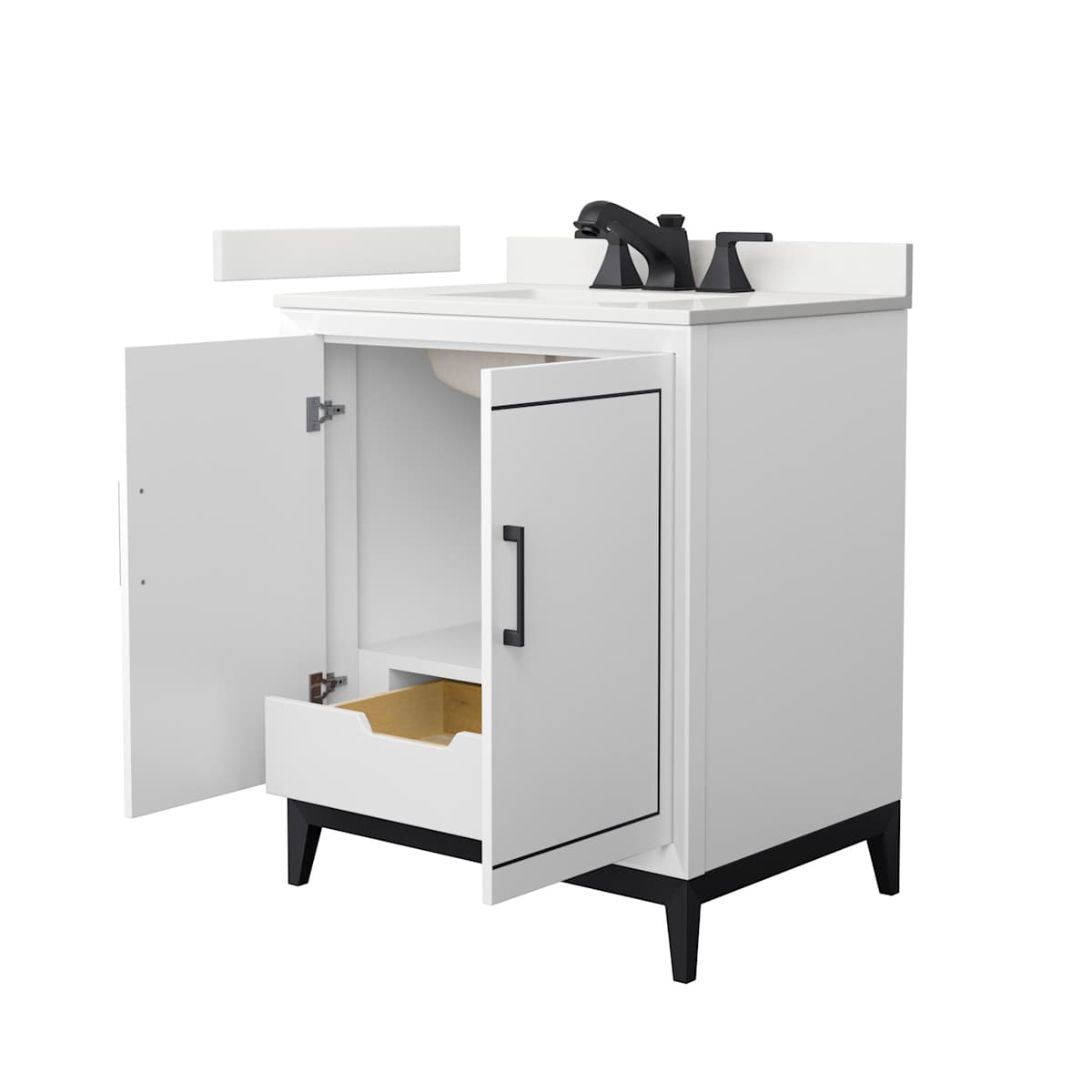 Marlena 30" Free Standing Single Basin Vanity Set with Cabinet and Quartz Vanity Top - image 12
