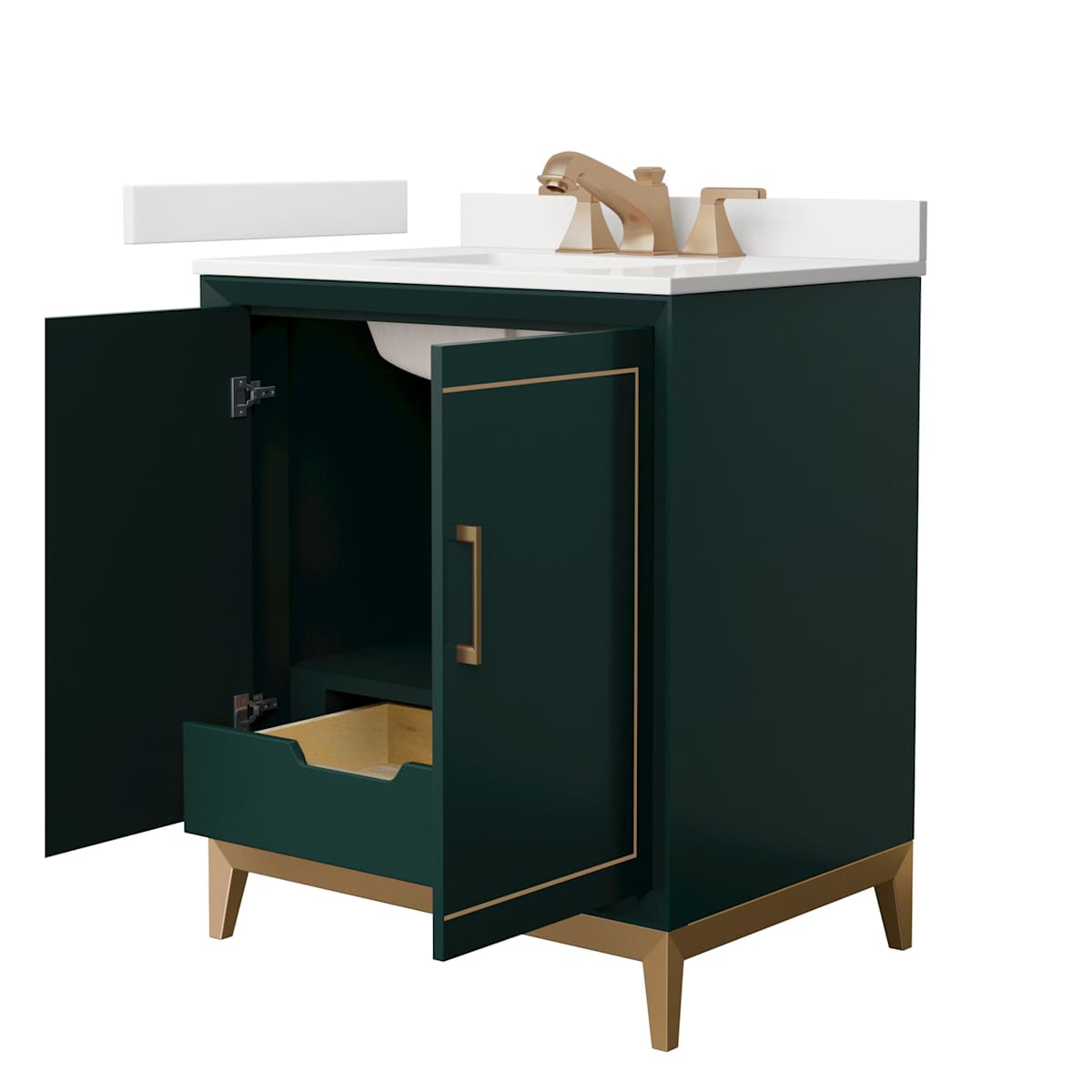 Marlena 30" Free Standing Single Basin Vanity Set with Cabinet and Quartz Vanity Top - image 14