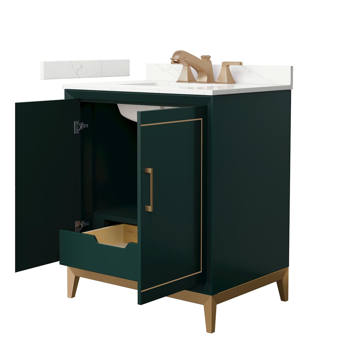 Marlena 30" Free Standing Single Basin Vanity Set with Cabinet and Quartz Vanity Top - image 15
