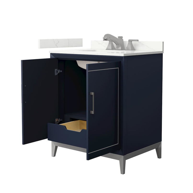 Marlena 30" Free Standing Single Basin Vanity Set with Cabinet and Quartz Vanity Top - image 17