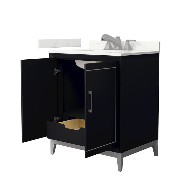 Marlena 30" Free Standing Single Basin Vanity Set with Cabinet and Quartz Vanity Top - image 19