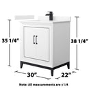 Marlena 30" Free Standing Single Basin Vanity Set with Cabinet and Cultured Marble Vanity Top - image 7