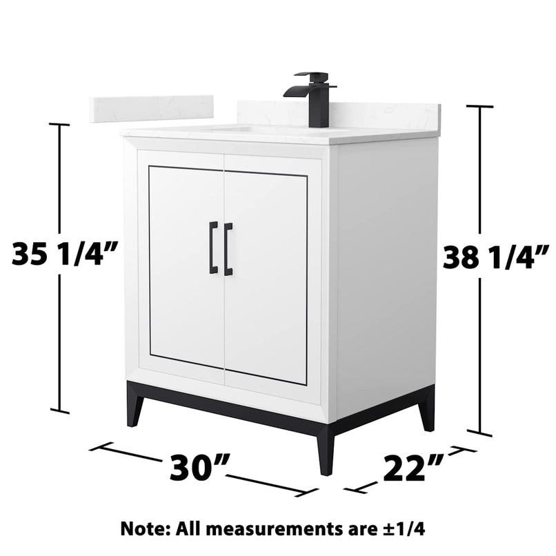 Marlena 30" Free Standing Single Basin Vanity Set with Cabinet and Cultured Marble Vanity Top - image 7
