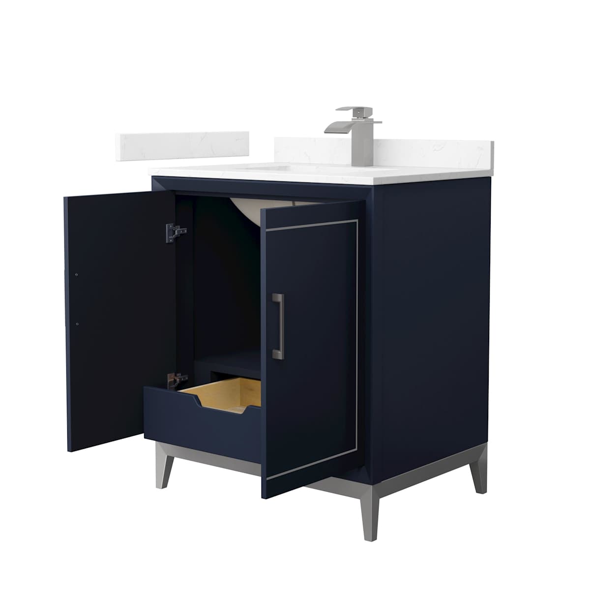 Marlena 30" Free Standing Single Basin Vanity Set with Cabinet and Cultured Marble Vanity Top