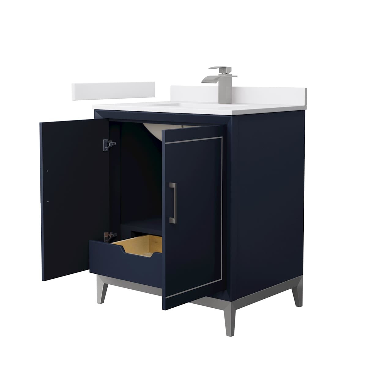 Marlena 30" Free Standing Single Basin Vanity Set with Cabinet and Cultured Marble Vanity Top