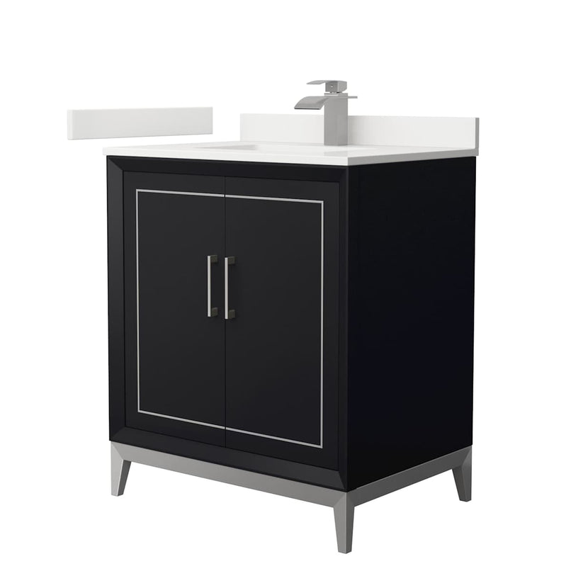 Marlena 30" Free Standing Single Basin Vanity Set with Cabinet and Quartz Vanity Top - image 1